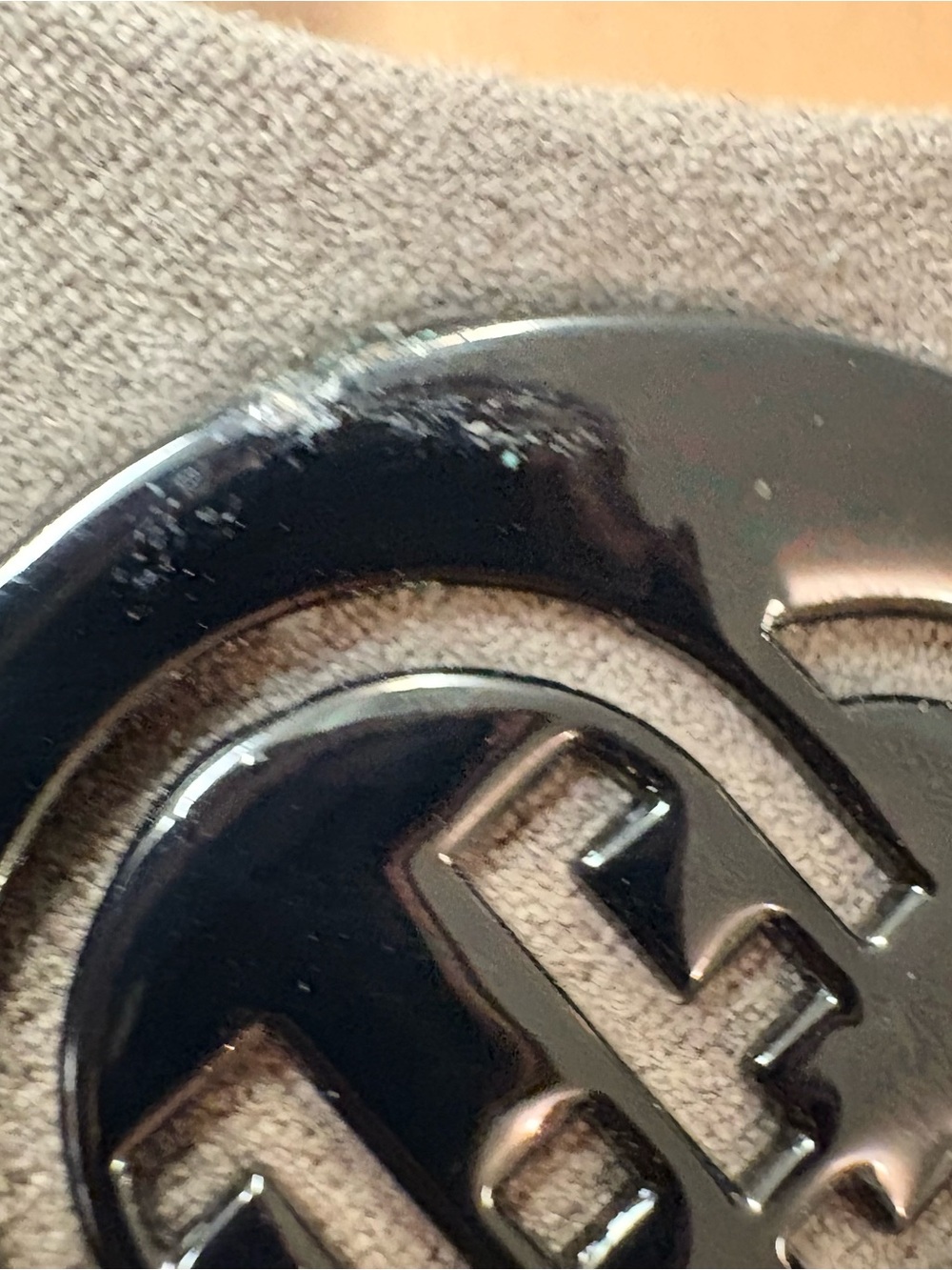 Daisy Fuentes Taupe Suede Flats with Silver Medallion - Picture 8 of 8
